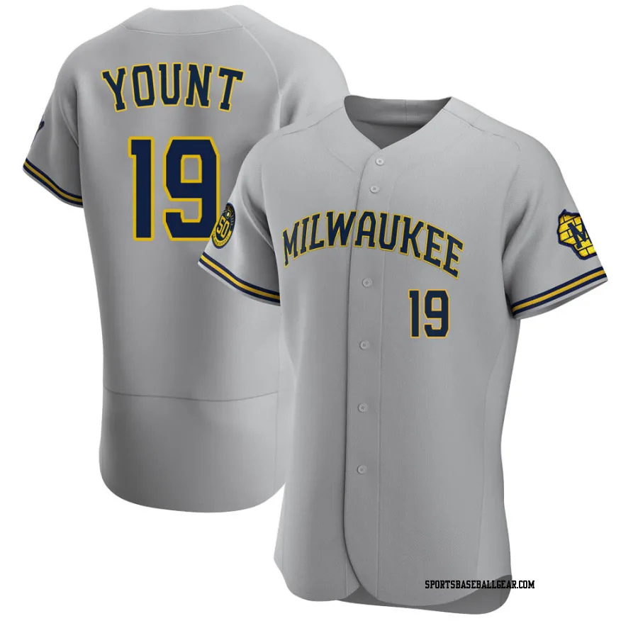 Robin Yount Men's Milwaukee Brewers Gray Authentic Road Jersey