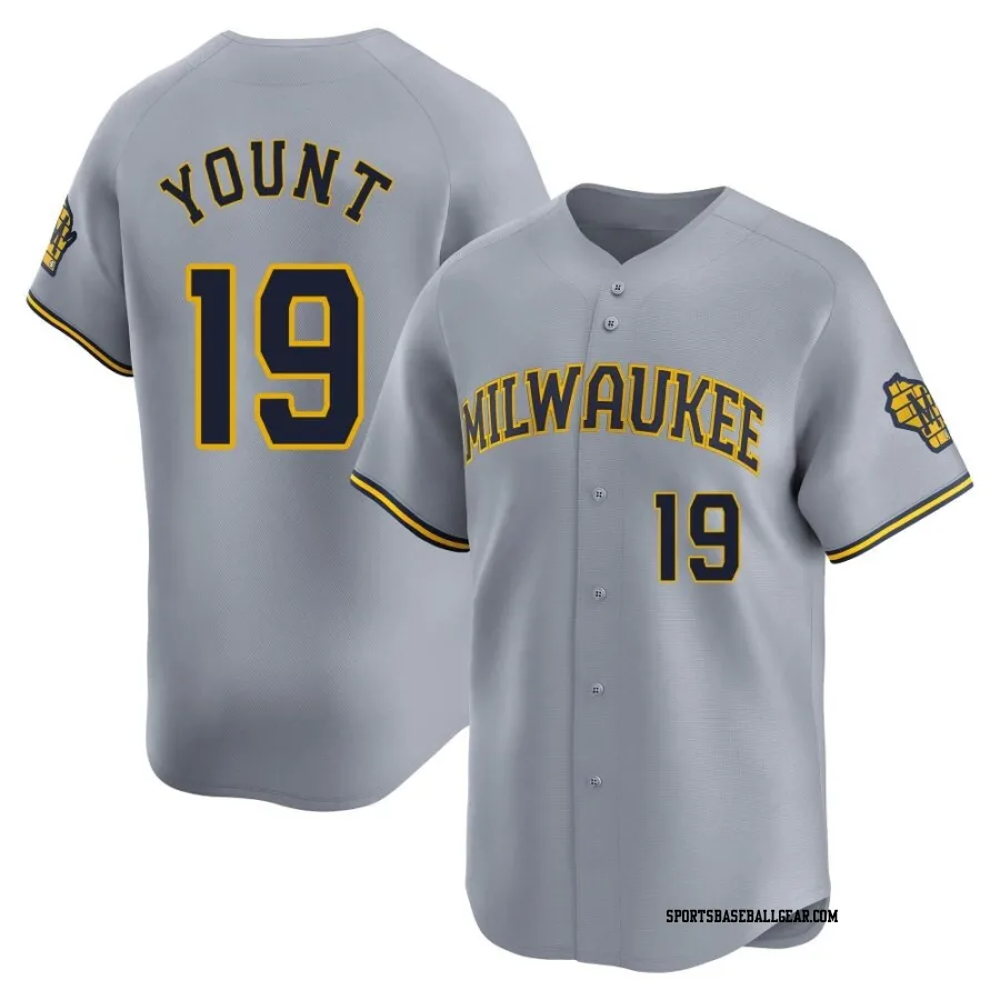 Robin Yount Men's Milwaukee Brewers Gray Limited Away Jersey