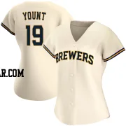 Robin Yount Women's Milwaukee Brewers Cream Authentic Home Jersey