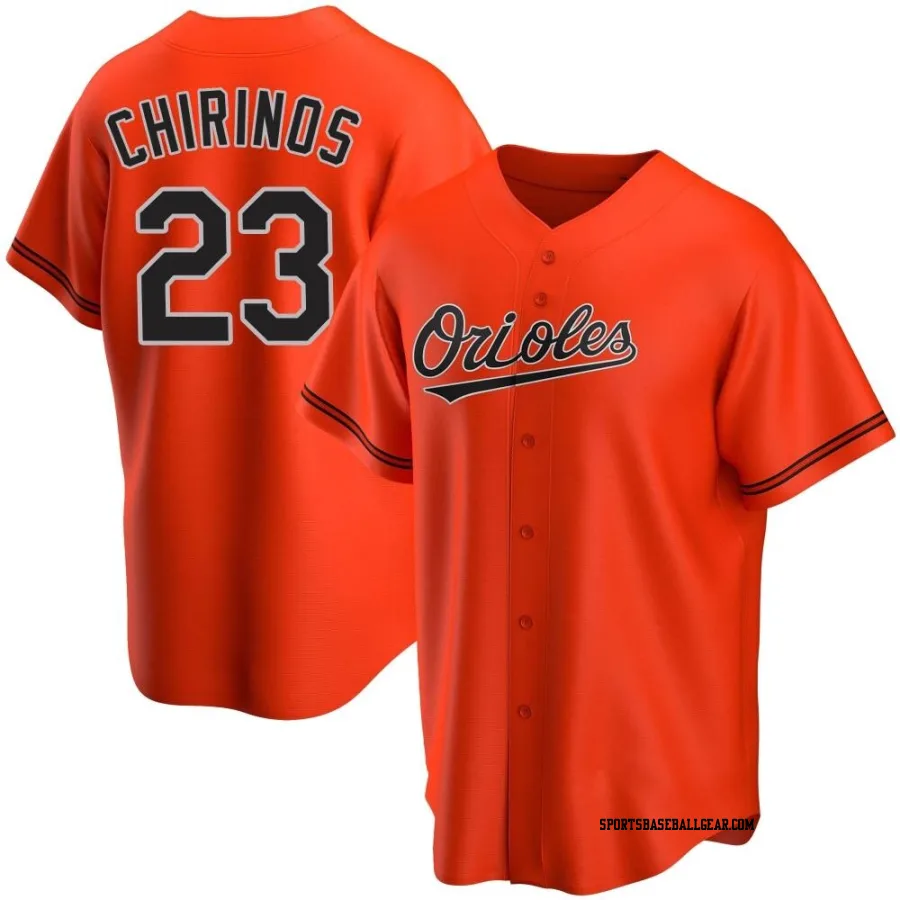 Robinson Chirinos Men's Baltimore Orioles Orange Replica Alternate Jersey