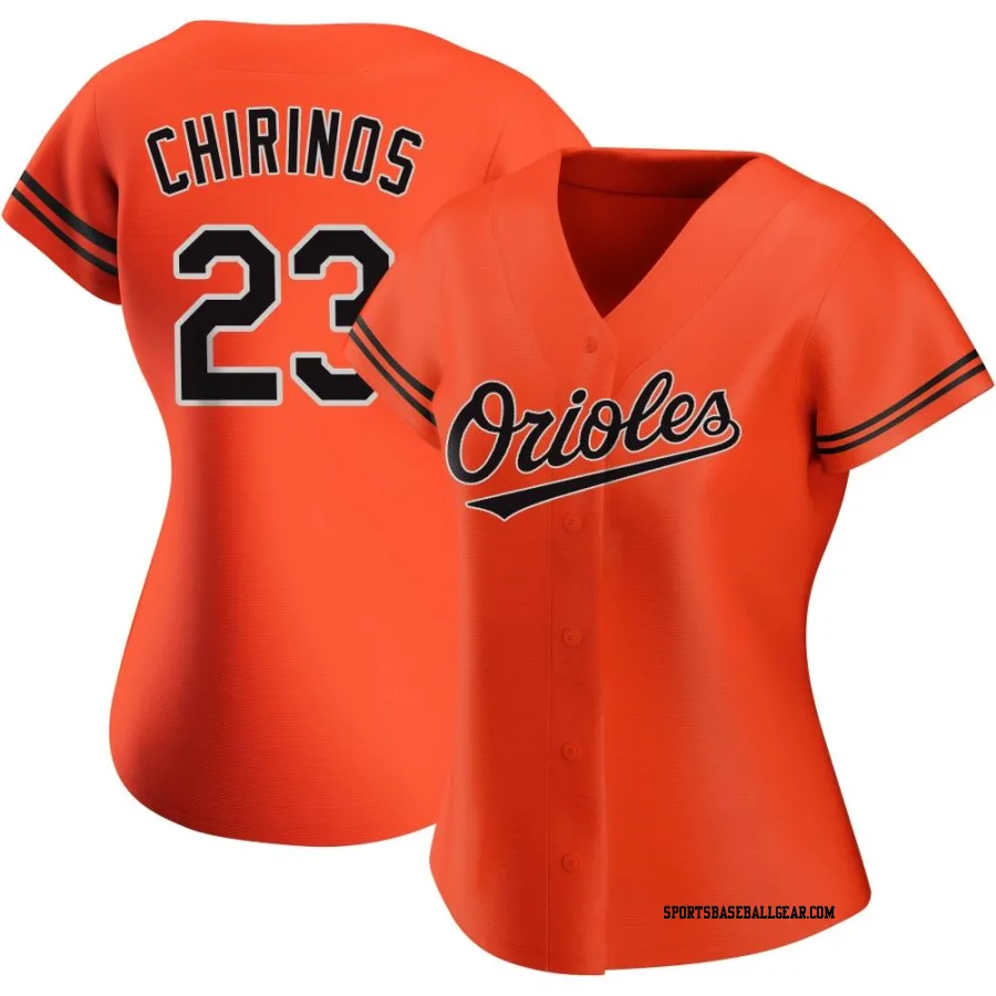 Robinson Chirinos Women's Baltimore Orioles Orange Authentic Alternate Jersey