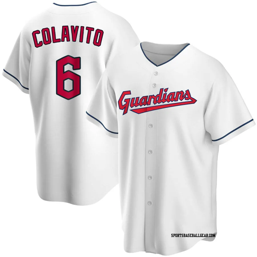 Rocky Colavito Men's Cleveland Guardians White Replica Home Jersey