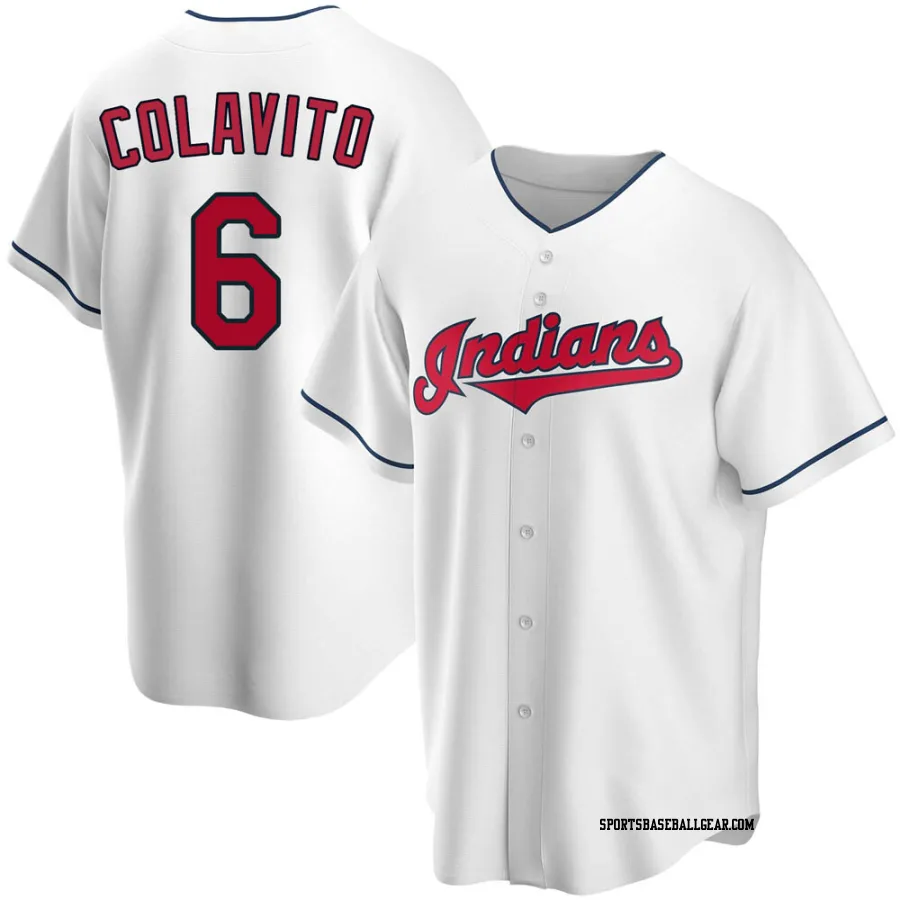 Rocky Colavito Men's Cleveland Guardians White Replica Home Jersey