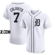 Rocky Colavito Men's Detroit Tigers White Elite Home Jersey