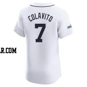 Rocky Colavito Men's Detroit Tigers White Elite Home Patch Jersey