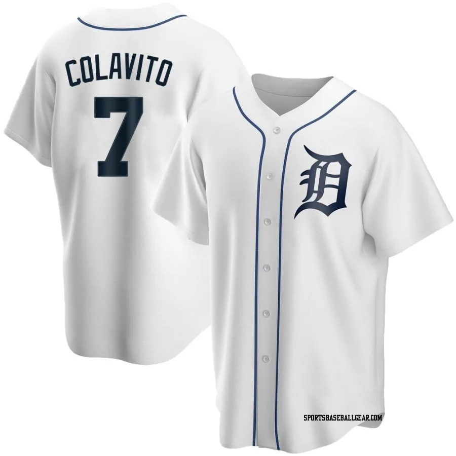 Rocky Colavito Men's Detroit Tigers White Replica Home Jersey