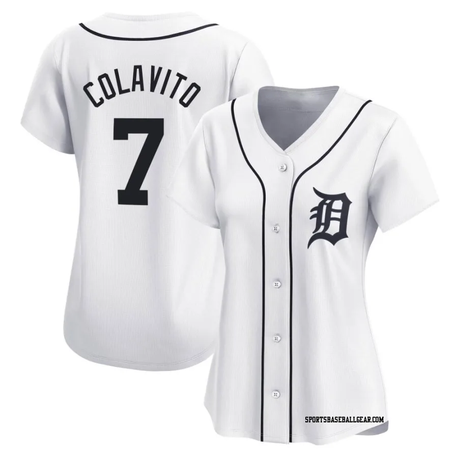 Rocky Colavito Women's Detroit Tigers White Limited Home Jersey