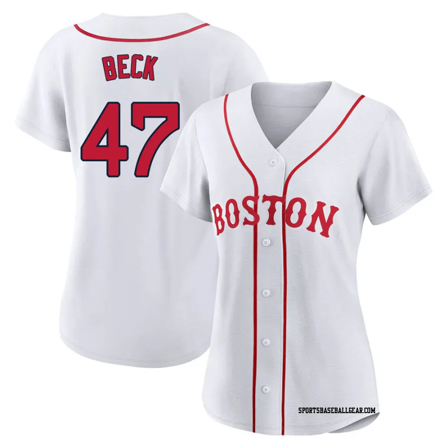 Rod Beck Women's Boston Red Sox White Replica 2021 Patriots' Day Jersey