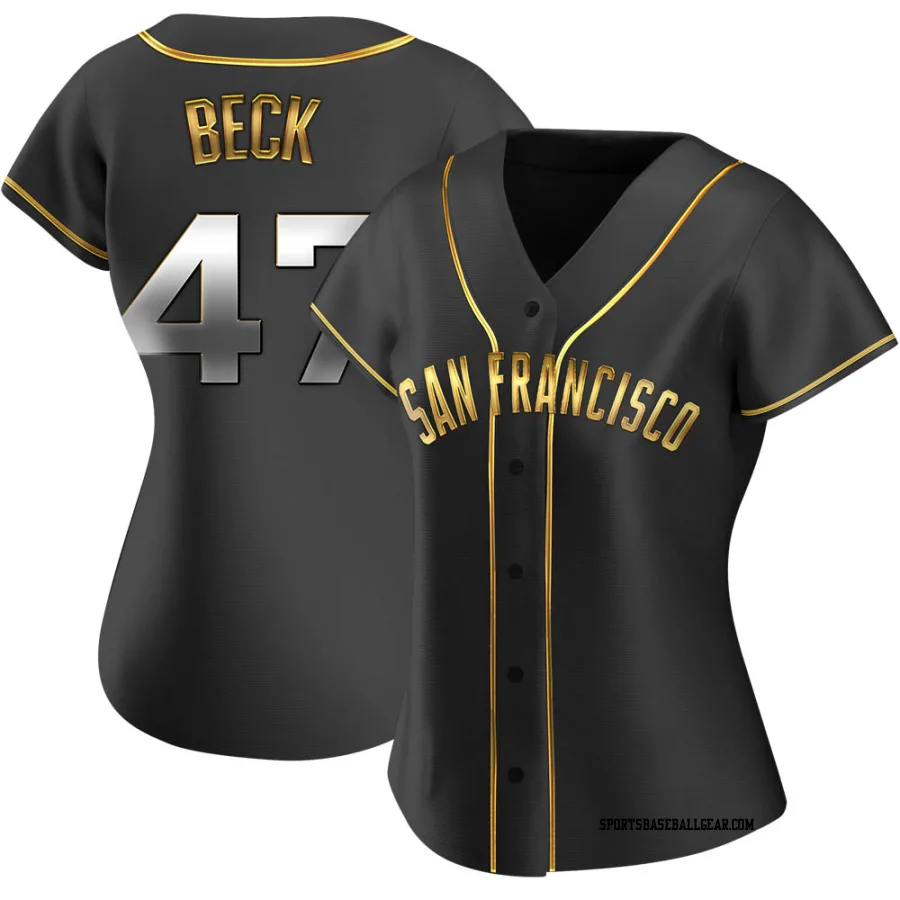 Rod Beck Women's San Francisco Giants Black Golden Replica Alternate Jersey