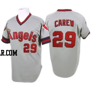 Rod Carew Men's Los Angeles Angels Grey Authentic 1985 Throwback Jersey