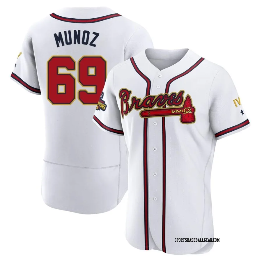 Roddery Munoz Men's Atlanta Braves Gold Authentic White 2022 Program Jersey