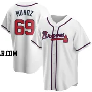 Roddery Munoz Men's Atlanta Braves White Replica Home Jersey