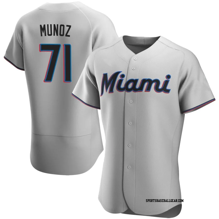 Roddery Munoz Men's Miami Marlins Gray Authentic Road Jersey