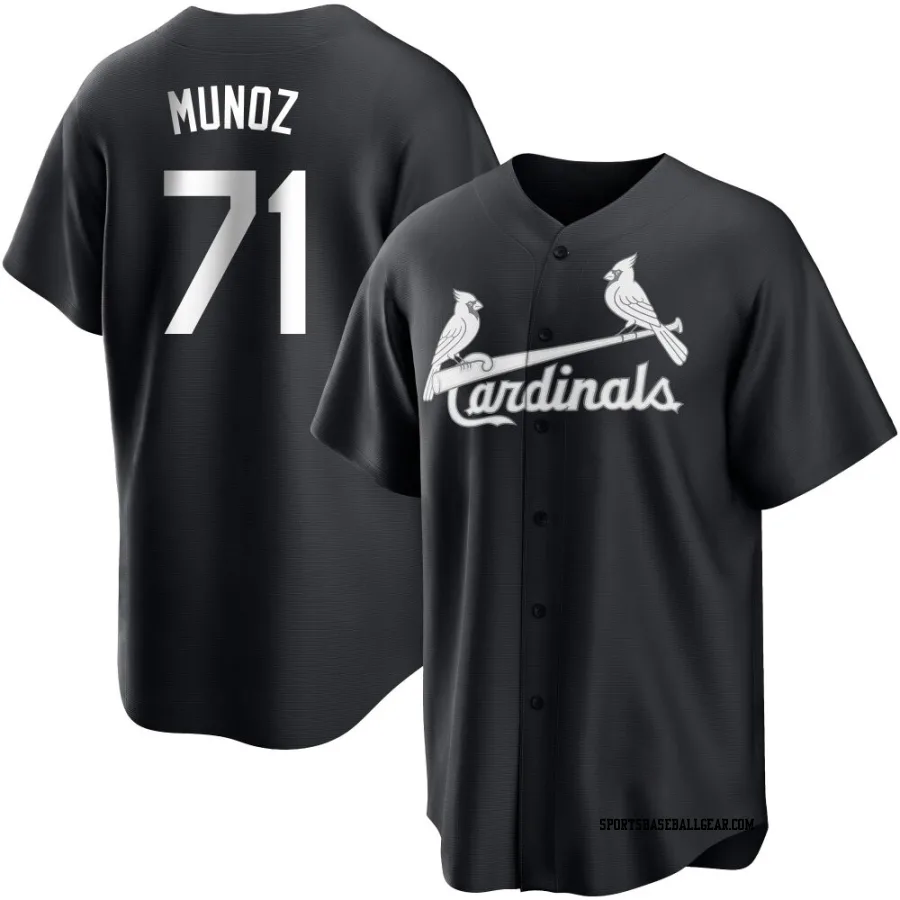 Roddery Munoz Men's St. Louis Cardinals Black/White Replica Jersey