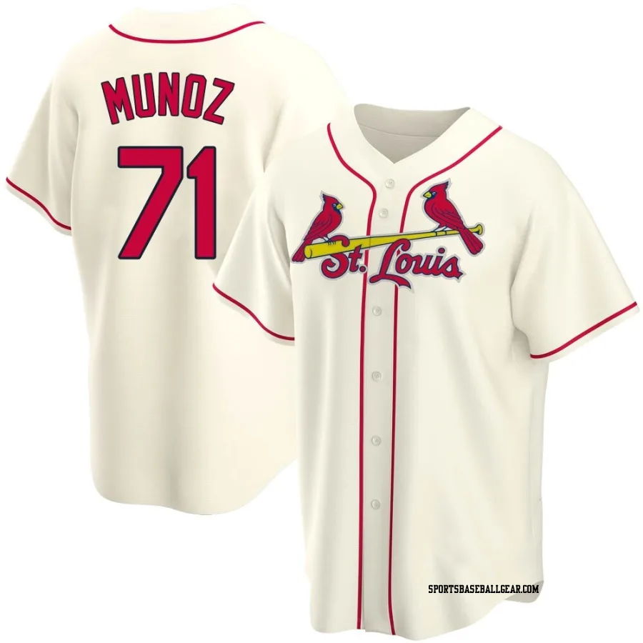 Roddery Munoz Men's St. Louis Cardinals Cream Replica Alternate Jersey