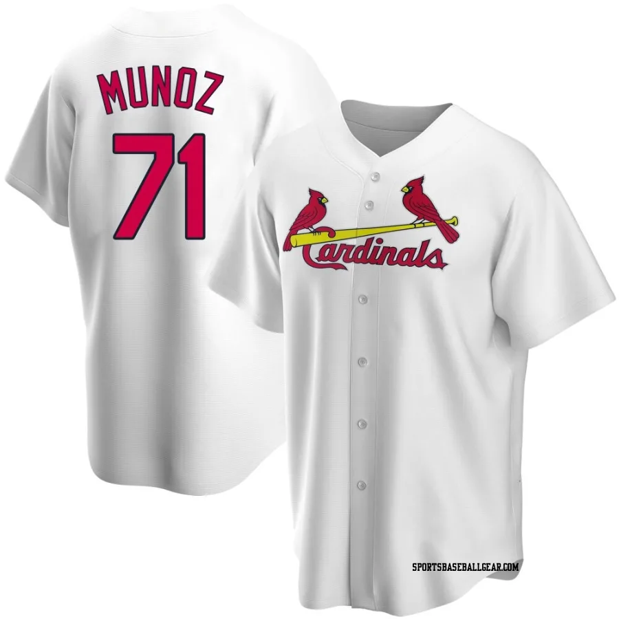 Roddery Munoz Men's St. Louis Cardinals White Replica Home Jersey