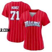 Roddery Munoz Women's Miami Marlins Red Authentic 2021 City Connect Jersey