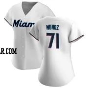 Roddery Munoz Women's Miami Marlins White Replica Home Jersey