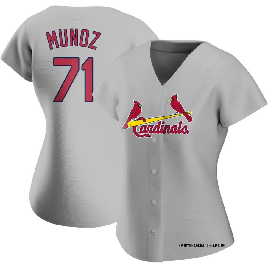 Roddery Munoz Women's St. Louis Cardinals Gray Authentic Road Jersey