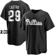 Rodolfo Castro Men's Philadelphia Phillies Black/White Replica Jersey