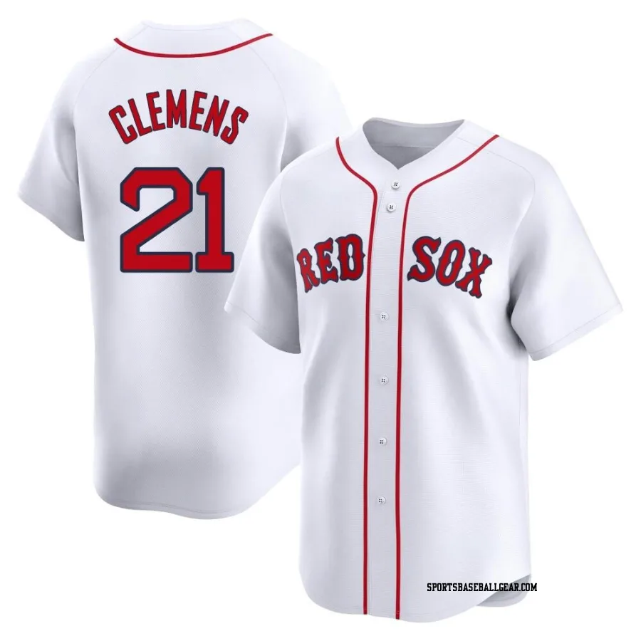 Roger Clemens Men's Boston Red Sox White Limited Home Jersey