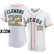 Roger Clemens Men's Houston Astros Gold Authentic White 2023 Collection Jersey