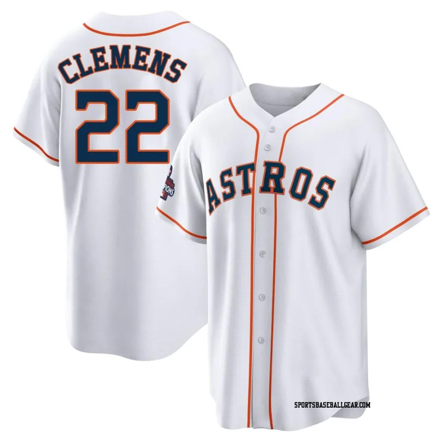 Roger Clemens Men's Houston Astros White Replica 2022 World Series Champions Home Jersey