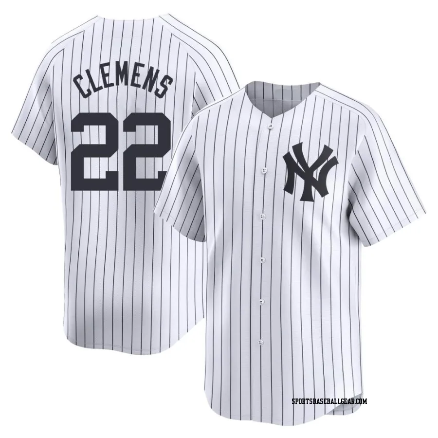 Roger Clemens Men's New York Yankees White Limited Yankee Home Jersey