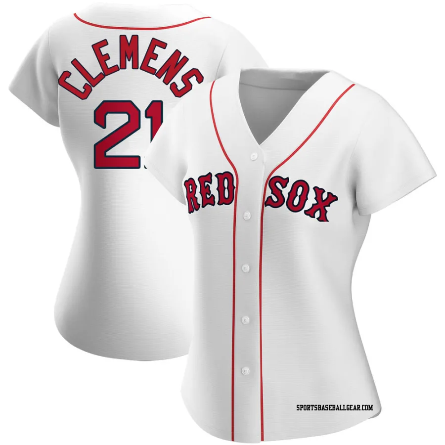 Roger Clemens Women's Boston Red Sox White Authentic Home Jersey