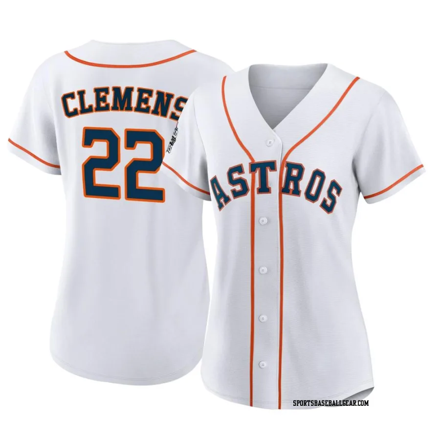 Roger Clemens Women's Houston Astros White Authentic 2022 World Series Home Jersey