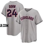 Roger Dorn Men's Cleveland Guardians Gray Replica Road Jersey