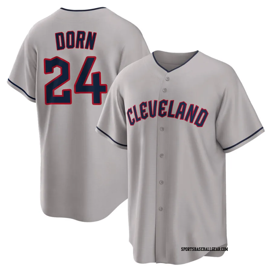 Roger Dorn Men's Cleveland Guardians Gray Replica Road Jersey