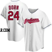 Roger Dorn Youth Cleveland Guardians White Replica Home Jersey