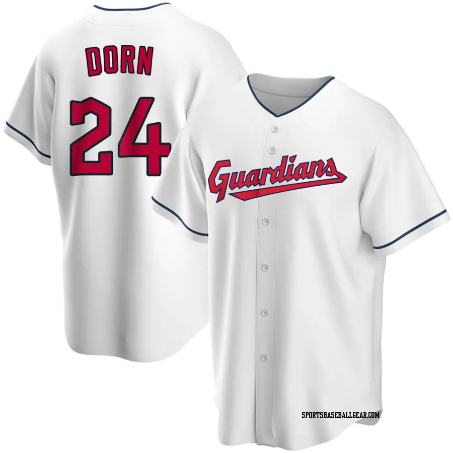 Roger Dorn Youth Cleveland Guardians White Replica Home Jersey