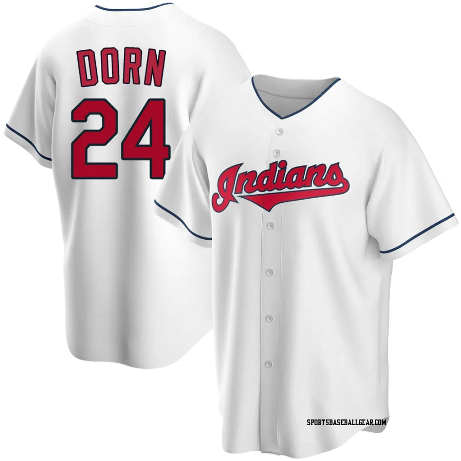 Roger Dorn Youth Cleveland Guardians White Replica Home Jersey