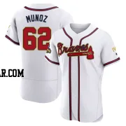 Rolddy Munoz Men's Atlanta Braves Gold Authentic White 2022 Program Jersey