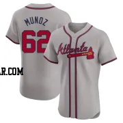 Rolddy Munoz Men's Atlanta Braves Gray Elite Road Jersey