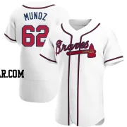 Rolddy Munoz Men's Atlanta Braves White Authentic Home Jersey