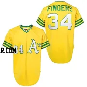 Rollie Fingers Men's Oakland Athletics Gold Authentic Throwback Jersey