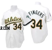 Rollie Fingers Men's Oakland Athletics White Authentic Throwback Jersey