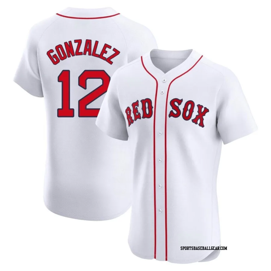 Romy Gonzalez Men's Boston Red Sox White Elite Home Patch Jersey