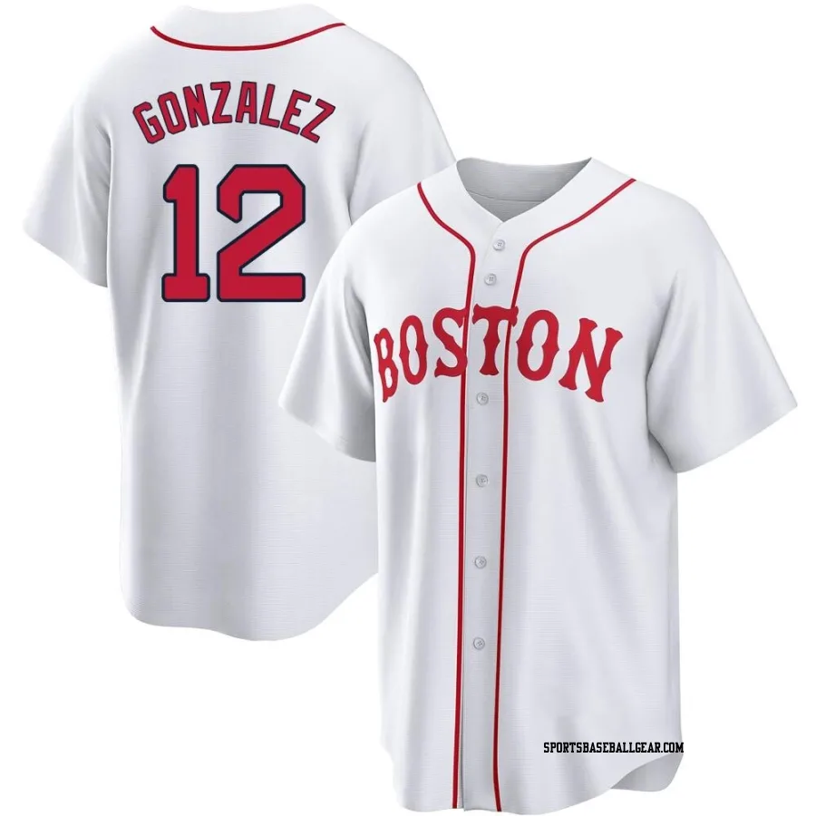 Romy Gonzalez Men's Boston Red Sox White Replica 2021 Patriots' Day Jersey