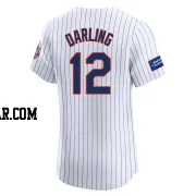 Ron Darling Men's New York Mets White Elite Home Patch Jersey