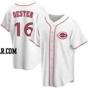 Ron Oester Men's Cincinnati Reds White Replica Home Jersey