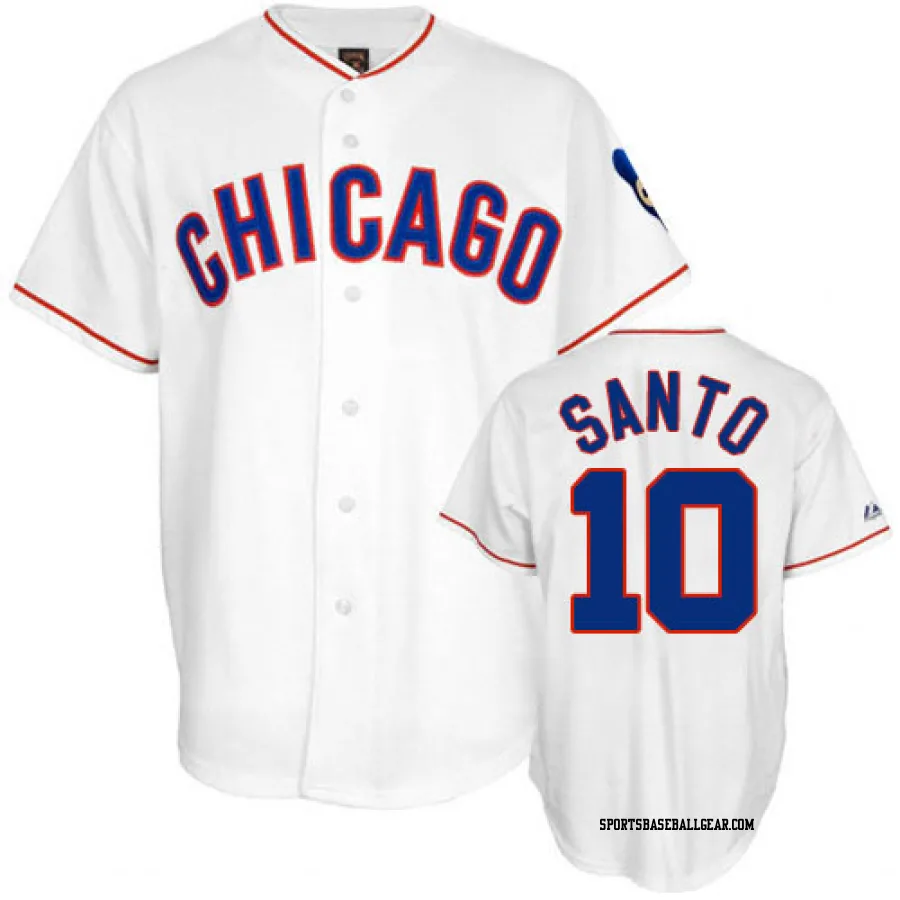 Ron Santo Men's Chicago Cubs White Authentic 1968 Throwback Jersey