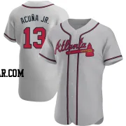 Ronald Acuna Jr. Men's Atlanta Braves Gray Authentic Road Jersey