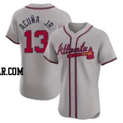 Ronald Acuna Jr. Men's Atlanta Braves Gray Elite Road Jersey