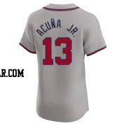 Ronald Acuna Jr. Men's Atlanta Braves Gray Elite Road Jersey