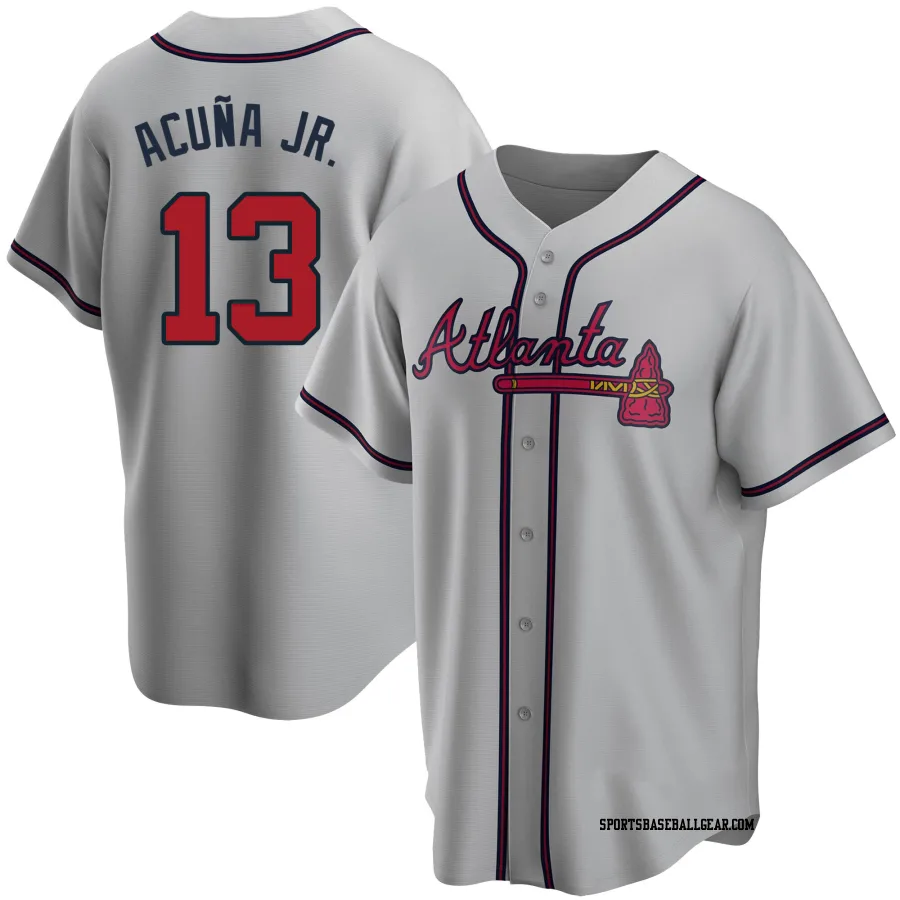 Ronald Acuna Jr. Men's Atlanta Braves Gray Replica Road Jersey