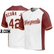 Ronald Acuna Jr. Youth Venezuela Baseball White Replica 2023 World Baseball Classic Jersey